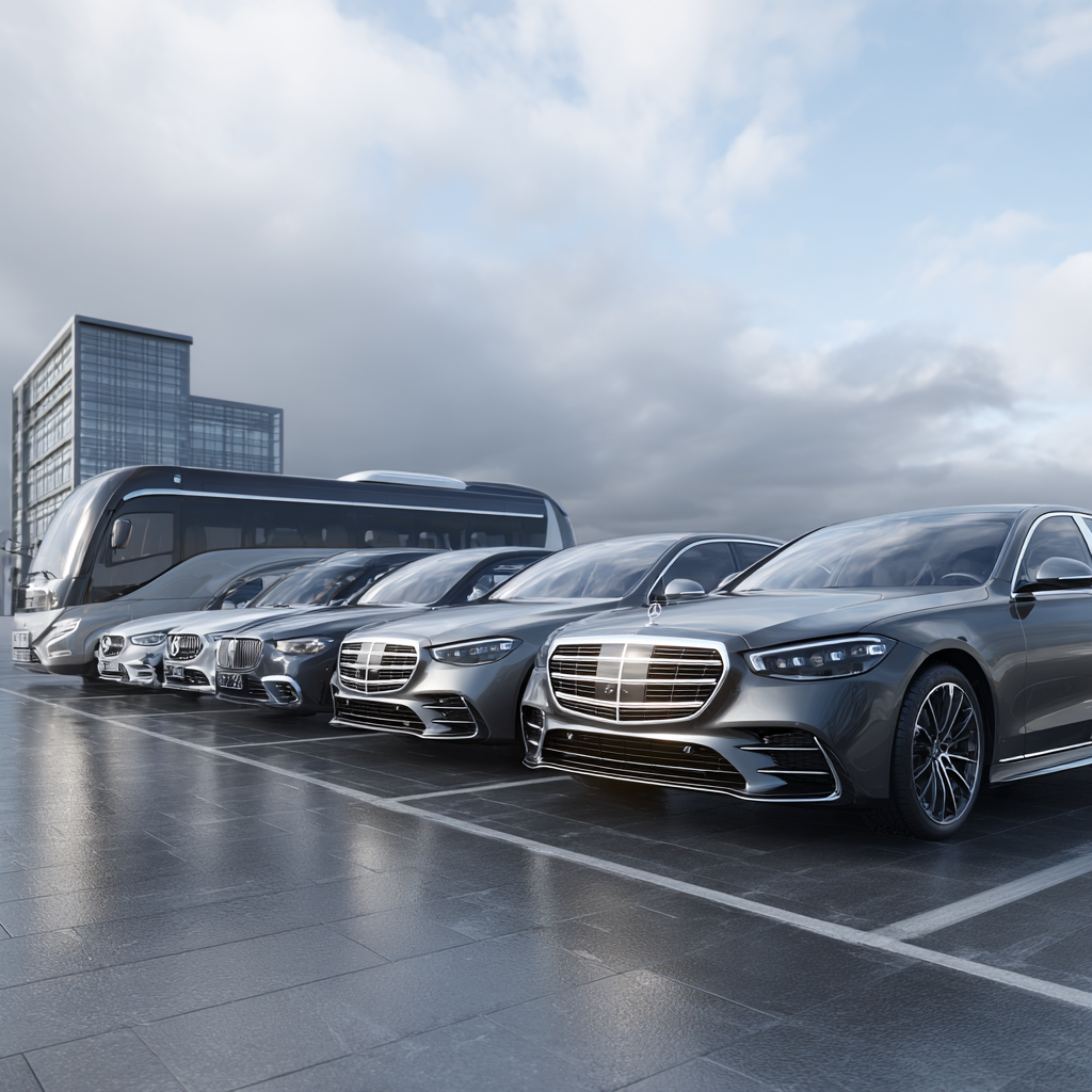 Luxury Mercedes fleet lineup for private transfers in Mallorca