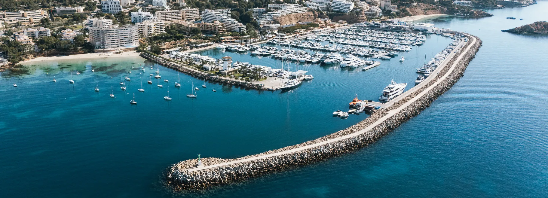 Yachts and waterfront restaurants at Puerto Portals